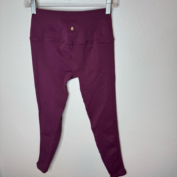 Spiritual Gangster Self Love Yoga Leggings in Burgundy Ribbed High Rise - Picture 7 of 9